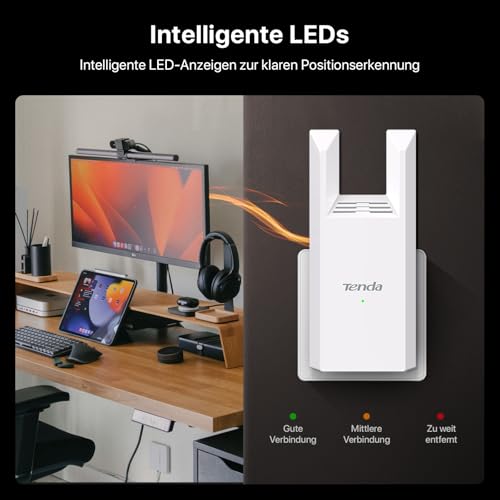 WLAN Verstärker Repeater R10, 300 Mbit/s, Ethernet-Port, Abdeckung bis zu 120 m², WPS, AP-Modus, intelligente LED-Anzeige, kompatibel mit FritzBox, einfache Installation, unterstützt IPv6