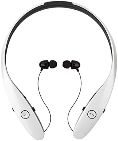 Bluetooth Headphones Wireless Headset with Mic Stereo Neckband Hand-free Headset Sport Earphone Noise Cancelling Earbud Bek Design (White)