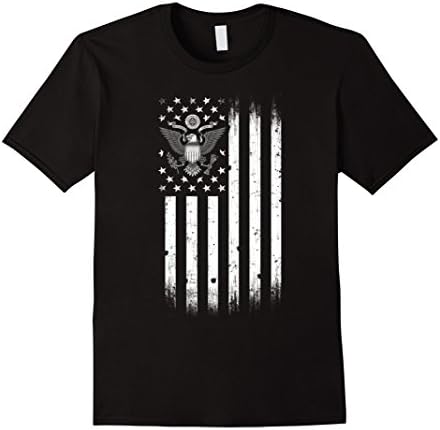 Mens US Army American Flag Tshirt 2XL Black