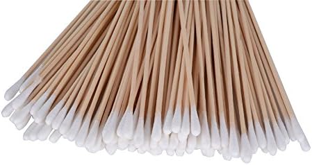 6” Cotton Swabs with Wooden Handles for gun cleaning, 5 Pack of 100 pcs ( 500 Pcs)