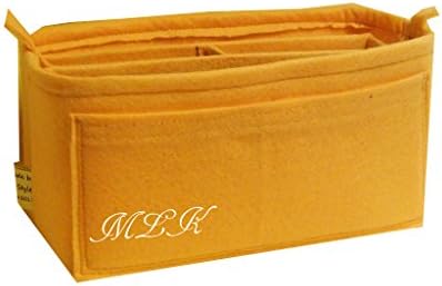 Personalized Monogrammed Bag organizer 12.5" length, 6" tall, 5" deep, Felt purse insert, 9 Pocket LV insert, Tabs, Hard bottom Purse shaper