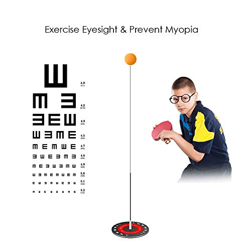 Taope Table Tennis Trainer with 2 Elastic Soft Shaft Leisure Ping-Pong Decompression Sports for Beginner and Kids Indoor or Outdoor Use Table Tennis Bat Set