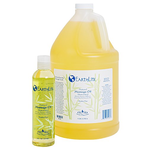 EARTHLITE Massage Oil - Natural, Unscented, Vitamin A, E & C to Repair & Moisture for All Massage Styles (8oz)