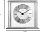 Acctim Hamilton Mantel Clock Quartz Brushed Metal Silver Glass Floating view 9