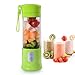 Portable Blender, Ordergo USB Juicer Cup, Fruit, Smoothie, Baby Food Mixing Machine with Powerful Motor, 2x2000mAh High Capacity Batteries - Green