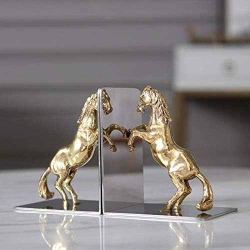 彫刻彫像装飾品置物収集可能な置物置物動物ステンレス鋼の金属の上に立っている怒っている銅の馬のペアレトロな彫刻アートギフトの置物 至上