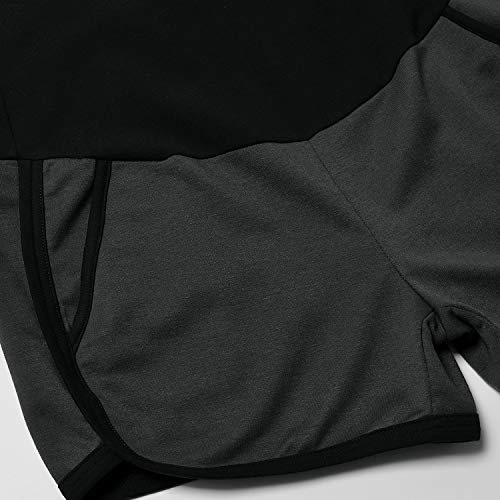 GINKANA Maternity Shorts Summer Pregnancy Casual Short Pants Relaxed Fit Stretchy Full Panel Short Dark Grey - Thumbnail 4