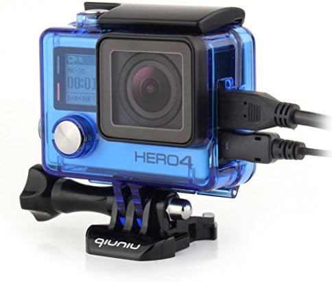 Side Open Protective Skeleton Housing Case with LCD Touch Backdoor for GoPro Hero 4, GoPro Hero 3, and GoPro Hero 3+ - Transparent Blue