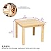 ECR4Kids 24in Square Hardwood Table with 22in Legs, Kids Furniture, Honey