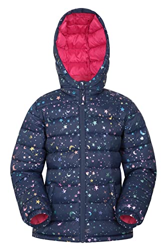 Mountain Warehouse Seasons Padded Kids Puffer Jacket - Water Resistant & Lightweight Insulated Rain Coat, Boys & Girls - Spring Summer, School, Travelling Bright Pink Kids Size 3-4 Years
