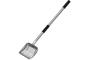 Xacsuwiql Pet Litter Scooper Long Handle Handheld Animal Scoop Sifting Strainer Hollow Reusable Sifter Housework Scooping Too