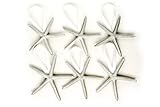 Hinterland Trading Silver Starfish with White Ribbon Hangers