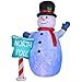 Christmas Decoration Lawn Yard Garden Inflatable Projection Kaleidoscope Snowman with Candycane 10' Tall