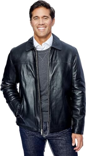 Mens Genuine Leather Motorcycle Jacket Pigskin Leather Air Force