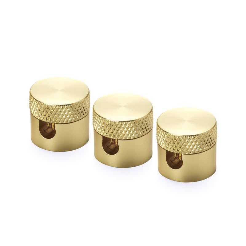 ORION LIGHTSTYLE Wall and Ceiling Pin, 3 Pieces, (Diameter 19 mm), Height 18 mm, Cable Holder as Ceiling Mount for Textile Cables, Brass Gold