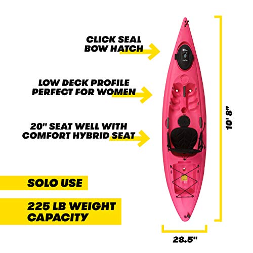 Ocean Kayak Venus 11 One-Person Women's Sit-On-Top Kayak, Fuchsia, 10 Feet 8 Inches - Thumbnail 4