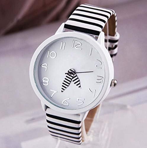 Students Watch for Exam Time Reading Leather Strap White by Kerocy