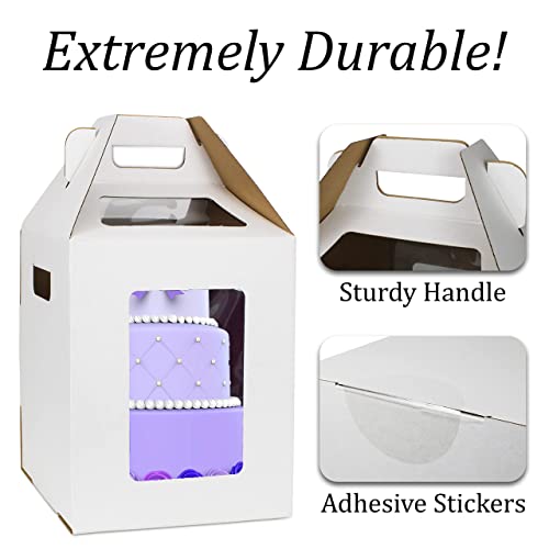 Tall Cake Boxes with window and Cake Boards, Tiered Cake Box in 2 sizes