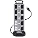 SUPERDANNY Surge Protector Power Strip Tower 3000W 13A 18 Outlet & 4.2A 4 USB Ports 6.5ft Extension Cord Desktop Charging Station 900 Joules, 3-Prong, Grounded, Multiple Protections for Home, Office