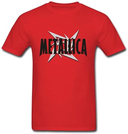 FITTSY Men's Metallica Band Logo Short Sleeve T-Shirt Medium Red