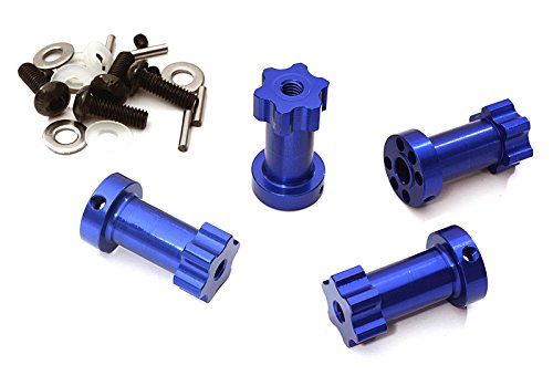 Integy RC Model Hop-ups C28017BLUE 12mm Hex Extended Wheel (4) Hub 22mm Thick for Most 1/10 Traxxas