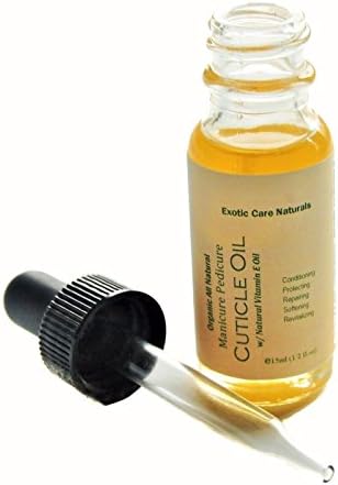 Exotic Care All Natural Jojoba Vitamin E Cuticle Oil for Dry Brittle Nails and Nail Growth 15 ml (1/2 fl.oz)