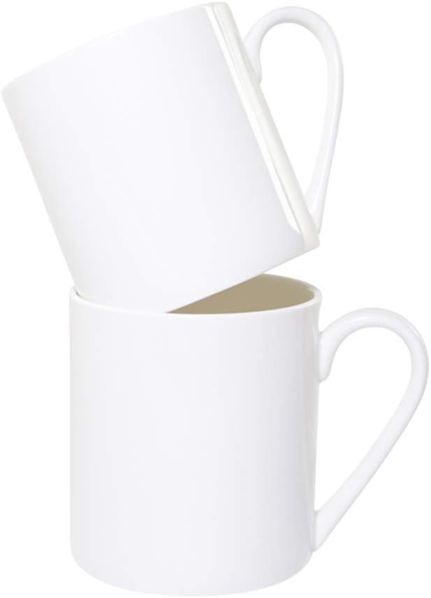 Pair of Good Size Plain White China Mugs