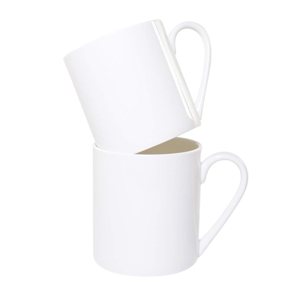 Pair of Good Size Plain White China Mugs