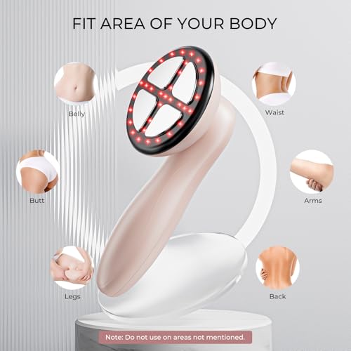 4-in-1 Cellulite Massager Tool - Body Sculpting Machine with Heating, Reduce Stretch Marks & Skin Tightening, Cellulite Remover for Legs, Belly, Waist, Arms, Buttocks, Wireless & Lightweight