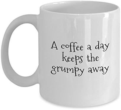 A coffee a day keeps the grumpy away - M - Coffee Mug - by LiveLafLove, 11OZ ceramic cup, perfect for girlfriend, sister, mom, friend
