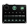 Boat-Car-Marine-Switch-Panel-6-Guang-TEQStone-LED-Rocker-Blank-Switch-Panel-with-Circuit-BreakersDigital-Voltmeter12V-Cigarette-Socket-USB-Power-Charger-AdapterGreenBlueWhiteRed Boat-Car-Marine-Switch-Panel-6-Guang-TEQStone-LED-Rocker-Blank-Switch-Panel-with-Circuit-BreakersDigital-Voltmeter12V-Cigarette-Socket-USB-Power-Charger-AdapterGreenBlueWhiteRed