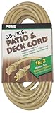 Prime Wire & Cable EC884627 16/3 SJTW Landscape Extension Cord, 35 Feet (Beige)