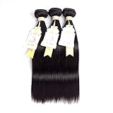 3Bundles Brazilian Human Hair Straight Brazilian Human Hair Extensions Unprocessed Natural Color Straight Virgin Human Hair Bundles
