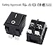uxcell 2 Pcs Black 4 Pins DPST On/Off Rocker Switch AC 250V/22A 125V/20A UL Listed