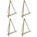 U.S. Art Supply 12" High Natural Wood Display Stand A-Frame Artist Easel (Pack of 4) - Adjustable Wooden Tripod Tabletop Holder Stand for Canvas, Painting Party, Kids Crafts, Photos, Pictures, Signs