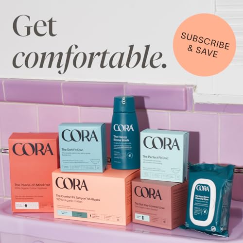 Cora Organic Applicator Tampon Multipack | 18 Regular & 18 Super Absorbency | 100% Organic Cotton, Unscented, BPA-Free Compact Applicator | Leak Protection | Packaging May Vary | 36 Total