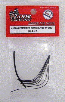 1/24-1/25 Black Prewired Distributor w/Aluminum Plug Boot Material