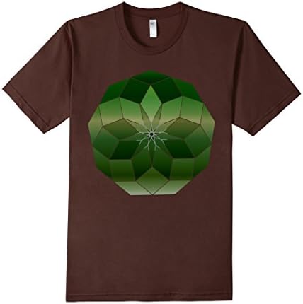 Men's Green Nonagon - Geometric Polygon by Oxford Designs T-Shirt  Medium Brown