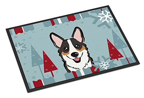 Caroline's Treasures BB1751JMAT Winter Holiday Tricolor Corgi Doormat 24x36 Fro…
