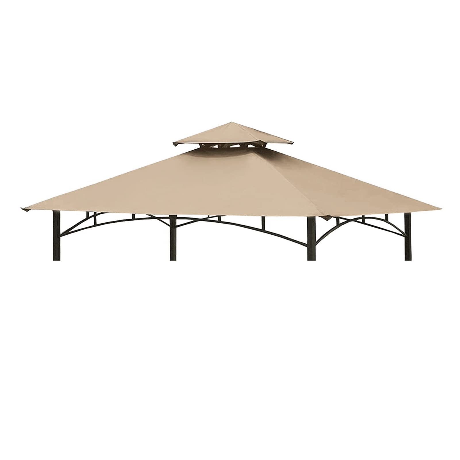 Photo 1 of Tanxianzhe Grill Gazebo Replacement Canopy Top Cover 5×8 Double Tiered BBQ Roof ONLY FIT for Gazebo Model L-GG001PST-F (Beige)