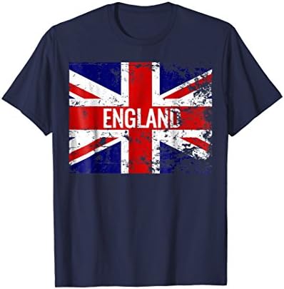 Mens Union Jack Distressed England British Flag T-Shirt Medium Navy