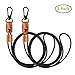 UTOPER Lanyards 2 Pack Braided Leather Badge Lanyard for ID Badges Holders Keys Adjustable Length Long Neck Lanyard keychain Strap for Men,Women -Brown