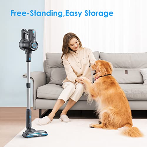 Oraimo Cordless Vacuum Cleaner, 2-speed adjustment Upgrade Lightweight Stick Vacuum OSV-102B with Self-Standing, Anti-tangle,Battery Vacuum Cleaner with LED for Home Pet Hair Carpet Hardwood Floor