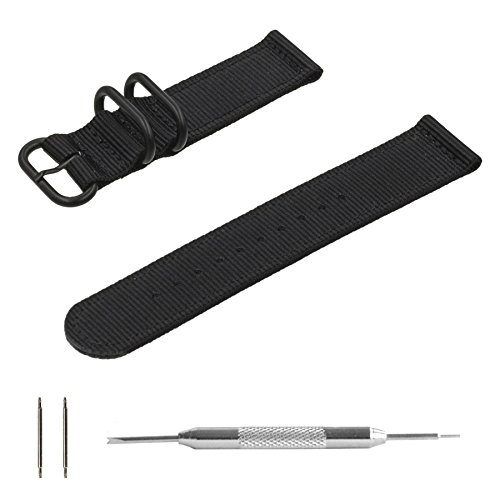 Benchmark-Straps-22mm-Black-PVD-Ballistic-Nylon-2-Piece-Zulu-Watchband-Spring-Bar-Removal-Tool
