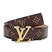 Fashion Leather Metal Buckle Lv Belt Unisex Belt for men Casual Business (yellow, 125cm)