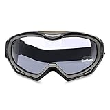 CarBoss Motorcycle Goggles Anti-Fog/UV Eye Protection Fitover Glasses Goggle Military Combat Eyewear Tactical Goggles Outdoor Sunglasses for Motocross Cycling, Skiing (Black Frame Grey Len)