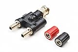 2pcs BNC Male Plug to 2 x 4mm Banana Female Socket Binding Post Adapter