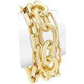 Kenneth Jay Lane Polished Gold 3-Row Chain Link Necklace or Bracelet