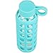 ORIGIN Best BPA-Free Borosilicate Glass Water Bottle with Protective Silicone Sleeve and Leak Proof Lid - Dishwasher Safe (Turquoise, 22 oz)