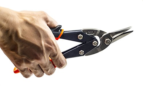 Finder 10'' Left Cut Aviation Snips, Scissors for Cutting Hard Meterial, Metal Sheet Cutter